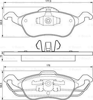 BOSCH 0 986 424 450 - Kit de plaquettes de frein, frein à disque cwaw.fr