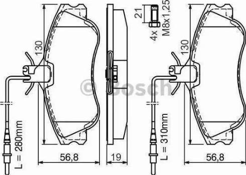 BOSCH F 026 000 066 - Kit de plaquettes de frein, frein à disque cwaw.fr