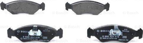 BOSCH 0 986 424 416 - Kit de plaquettes de frein, frein à disque cwaw.fr