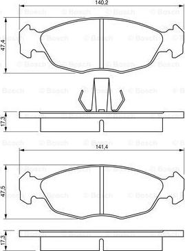 BOSCH 0 986 424 410 - Kit de plaquettes de frein, frein à disque cwaw.fr