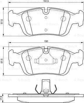 BOSCH 0 986 424 483 - Kit de plaquettes de frein, frein à disque cwaw.fr