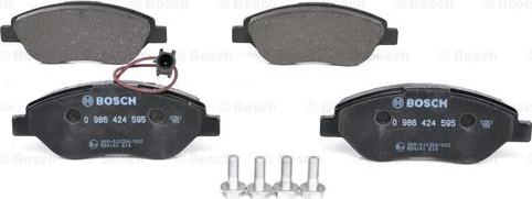 BOSCH 0 986 424 595 - Kit de plaquettes de frein, frein à disque cwaw.fr