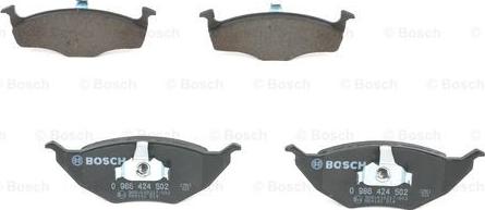 BOSCH 0 986 424 502 - Kit de plaquettes de frein, frein à disque cwaw.fr