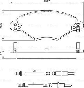 BOSCH 0 986 424 582 - Kit de plaquettes de frein, frein à disque cwaw.fr