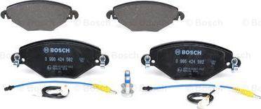 BOSCH 0 986 424 582 - Kit de plaquettes de frein, frein à disque cwaw.fr