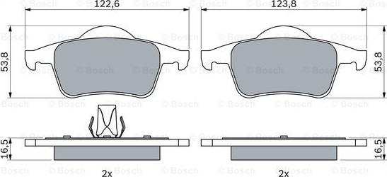 BOSCH 0 986 424 539 - Kit de plaquettes de frein, frein à disque cwaw.fr