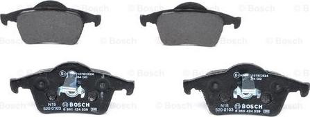 BOSCH 0 986 424 539 - Kit de plaquettes de frein, frein à disque cwaw.fr