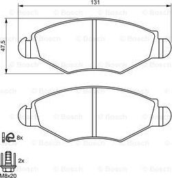 BOSCH 0 986 424 660 - Kit de plaquettes de frein, frein à disque cwaw.fr