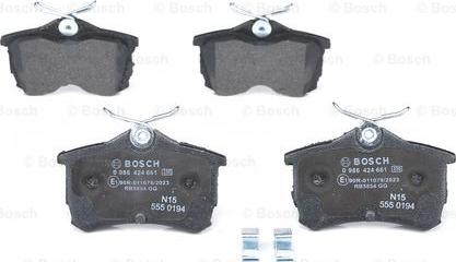 BOSCH 0 986 424 661 - Kit de plaquettes de frein, frein à disque cwaw.fr