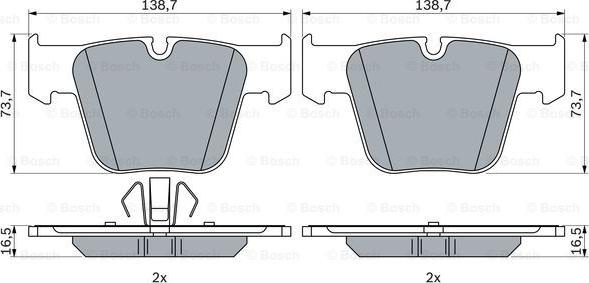 BOSCH 0 986 424 624 - Kit de plaquettes de frein, frein à disque cwaw.fr