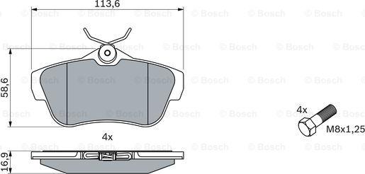 BOSCH 0 986 424 625 - Kit de plaquettes de frein, frein à disque cwaw.fr