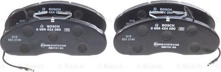 BOSCH 0 986 424 080 - Kit de plaquettes de frein, frein à disque cwaw.fr