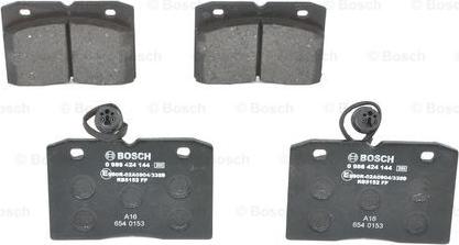 BOSCH 0 986 424 144 - Kit de plaquettes de frein, frein à disque cwaw.fr