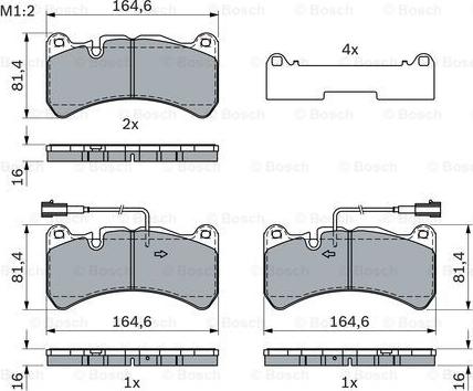 BOSCH 0 986 424 104 - Kit de plaquettes de frein, frein à disque cwaw.fr