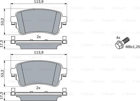 BOSCH 0 986 424 857 - Kit de plaquettes de frein, frein à disque cwaw.fr