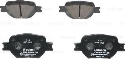 BOSCH 0 986 424 808 - Kit de plaquettes de frein, frein à disque cwaw.fr