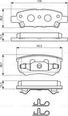 BOSCH 0 986 424 814 - Kit de plaquettes de frein, frein à disque cwaw.fr