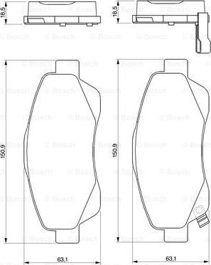 BOSCH 0 986 424 831 - Kit de plaquettes de frein, frein à disque cwaw.fr