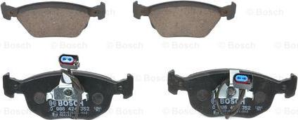 BOSCH 0 986 424 352 - Kit de plaquettes de frein, frein à disque cwaw.fr