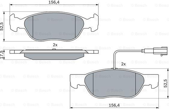 BOSCH 0 986 424 362 - Kit de plaquettes de frein, frein à disque cwaw.fr