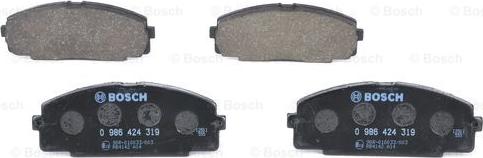 BOSCH 0 986 424 319 - Kit de plaquettes de frein, frein à disque cwaw.fr