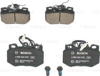 BOSCH 0 986 424 376 - Kit de plaquettes de frein, frein à disque cwaw.fr