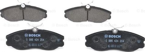 BOSCH 0 986 424 204 - Kit de plaquettes de frein, frein à disque cwaw.fr