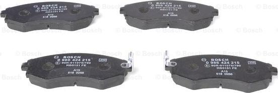 BOSCH 0 986 424 215 - Kit de plaquettes de frein, frein à disque cwaw.fr