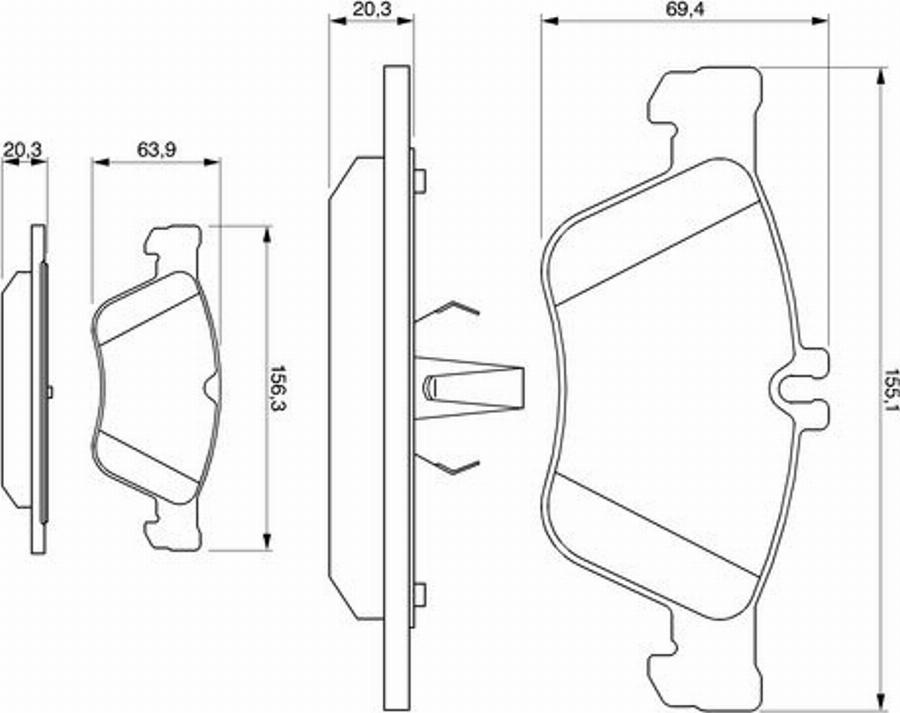 BOSCH 0 986 424 233 - Kit de plaquettes de frein, frein à disque cwaw.fr