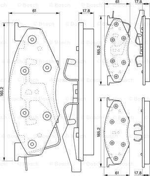 BOSCH 0 986 424 271 - Kit de plaquettes de frein, frein à disque cwaw.fr