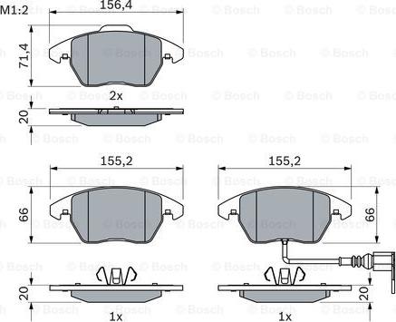 BOSCH 0 986 424 797 - Kit de plaquettes de frein, frein à disque cwaw.fr