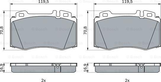 BOSCH 0 986 424 705 - Kit de plaquettes de frein, frein à disque cwaw.fr