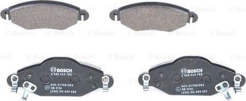 BOSCH 0 986 424 788 - Kit de plaquettes de frein, frein à disque cwaw.fr