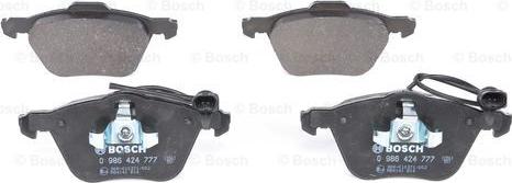 BOSCH 0 986 424 777 - Kit de plaquettes de frein, frein à disque cwaw.fr