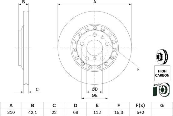 BOSCH 0 986 479 062 - Disque de frein cwaw.fr