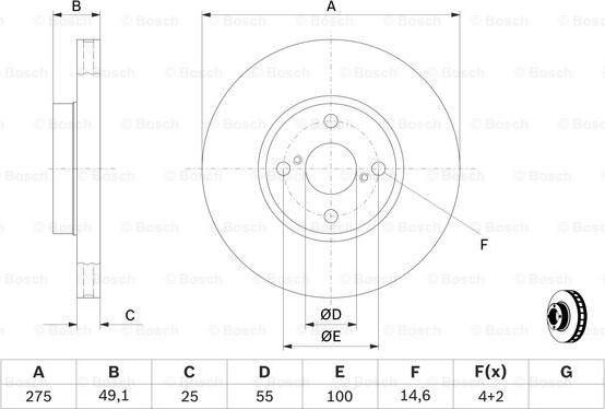 BOSCH 0 986 479 245 - Disque de frein cwaw.fr