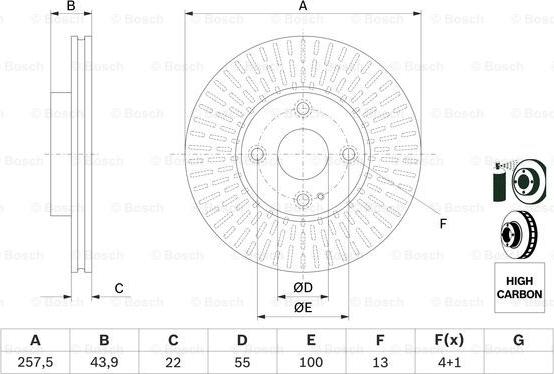 BOSCH 0 986 479 E56 - Disque de frein cwaw.fr