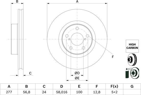 BOSCH 0 986 479 E69 - Disque de frein cwaw.fr