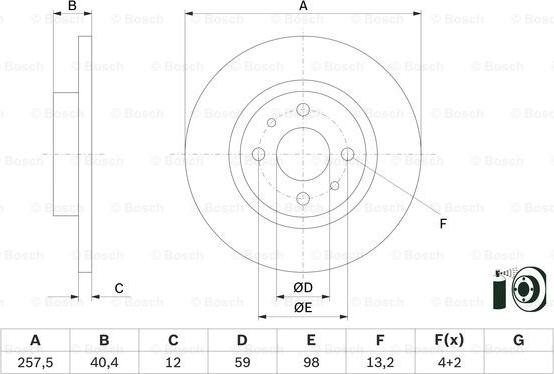 BOSCH 0 986 479 E65 - Disque de frein cwaw.fr