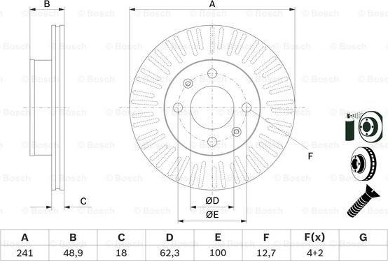 BOSCH 0 986 479 E73 - Disque de frein cwaw.fr