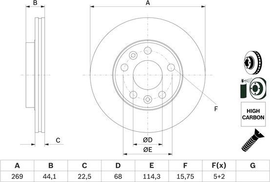 BOSCH 0 986 479 F65 - Disque de frein cwaw.fr