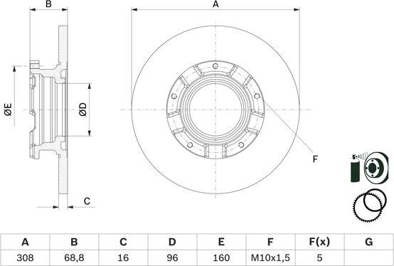 BOSCH 0 986 479 F62 - Disque de frein cwaw.fr