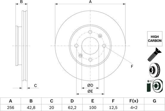 BOSCH 0 986 479 G86 - Disque de frein cwaw.fr