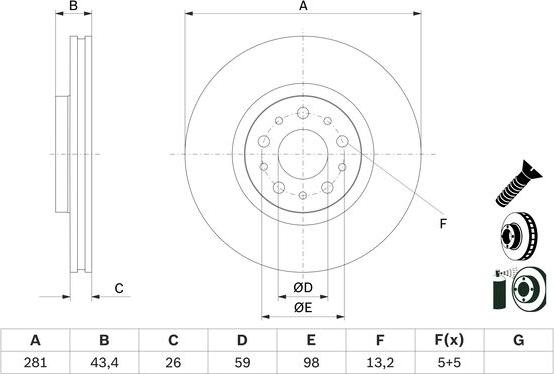 BOSCH 0 986 479 G82 - Disque de frein cwaw.fr