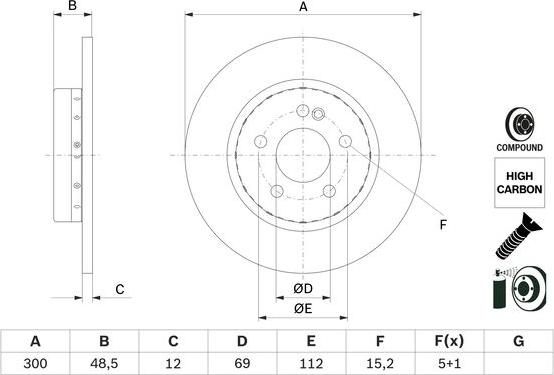 BOSCH 0 986 479 H49 - Disque de frein cwaw.fr