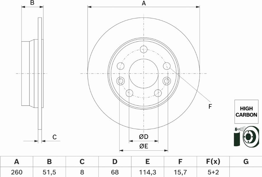 BOSCH 0 986 479 H61 - Disque de frein cwaw.fr