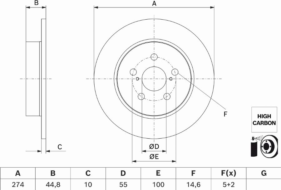 BOSCH 0 986 479 H63 - Disque de frein cwaw.fr