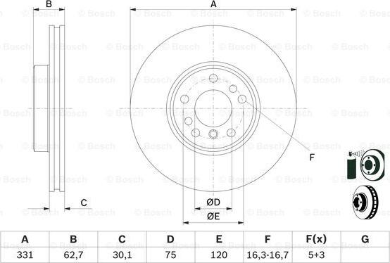 BOSCH 0 986 478 974 - Disque de frein cwaw.fr