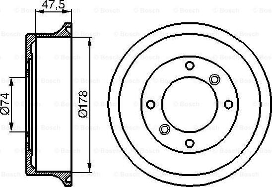 BOSCH 0 986 477 062 - Tambour de frein cwaw.fr