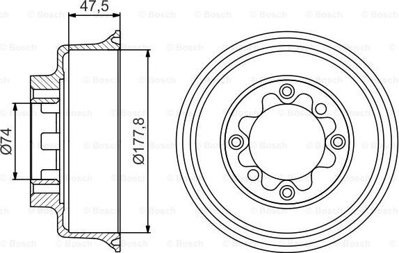 BOSCH 0 986 477 154 - Tambour de frein cwaw.fr